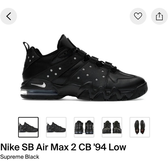 Supreme Other - Supreme AIR MAX 2 CB Black Low-Top Sneaker with Silver Accent
